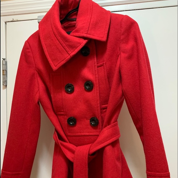 Zara Jackets & Blazers - Zara Red Wool blend coat